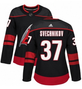 Womens Adidas Carolina Hurricanes 37 Andrei Svechnikov Authentic Black Alternate NHL Jersey