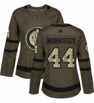 Womens Adidas Winnipeg Jets 44 Josh Morrissey Authentic Green Salute to Service NHL Jersey