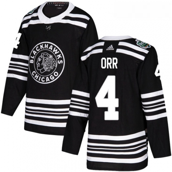 Youth Adidas Chicago Blackhawks 4 Bobby Orr Authentic Black 2019 Winter Classic NHL Jersey