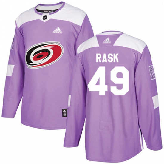 Youth Adidas Carolina Hurricanes 49 Victor Rask Authentic Purple Fights Cancer Practice NHL Jersey