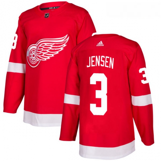 Youth Adidas Detroit Red Wings 3 Nick Jensen Authentic Red Home NHL Jersey