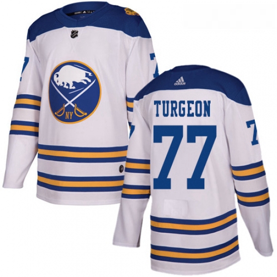 Youth Adidas Buffalo Sabres 77 Pierre Turgeon Authentic White 2018 Winter Classic NHL Jersey