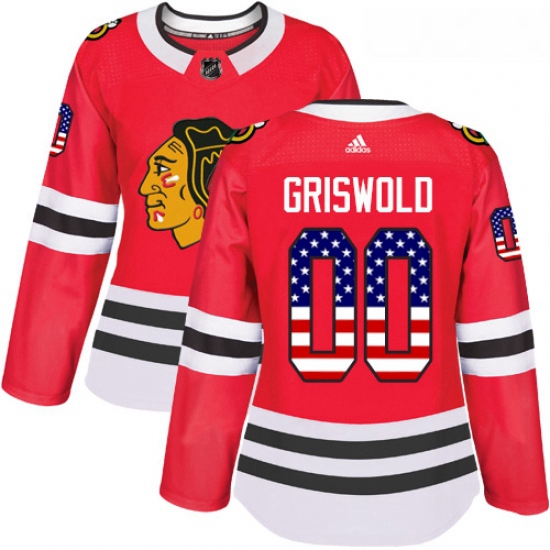 Womens Adidas Chicago Blackhawks 00 Clark Griswold Authentic Red