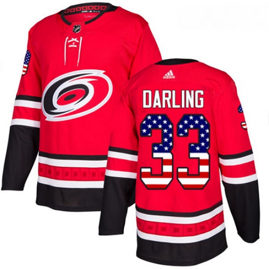 Youth Adidas Carolina Hurricanes 33 Scott Darling Authentic Red USA Flag Fashion NHL Jersey