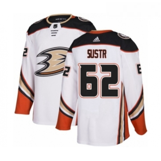 Youth Adidas Anaheim Ducks 62 Andrej Sustr Authentic White Away NHL Jersey