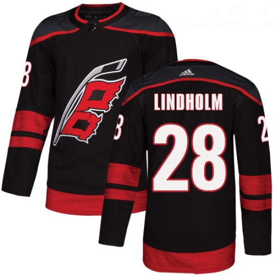 Youth Adidas Carolina Hurricanes 28 Elias Lindholm Premier Black Alternate NHL Jersey