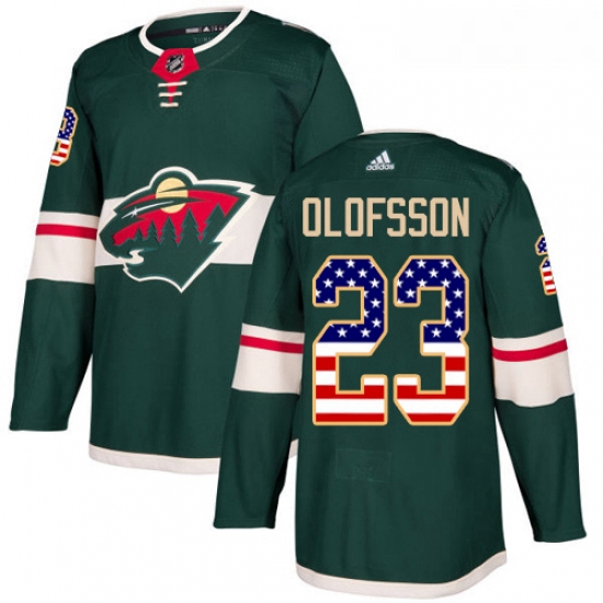 Youth Adidas Minnesota Wild 23 Gustav Olofsson Authentic Green U