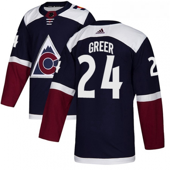 Youth Adidas Colorado Avalanche 24 AJ Greer Authentic Navy Blue Alternate NHL Jersey