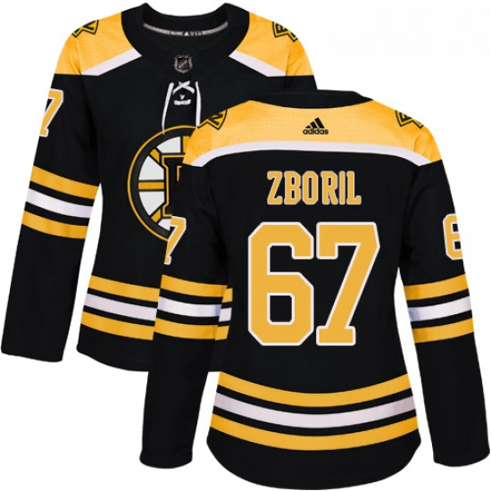 Womens Adidas Boston Bruins 67 Jakub Zboril Premier Black Home NHL Jersey