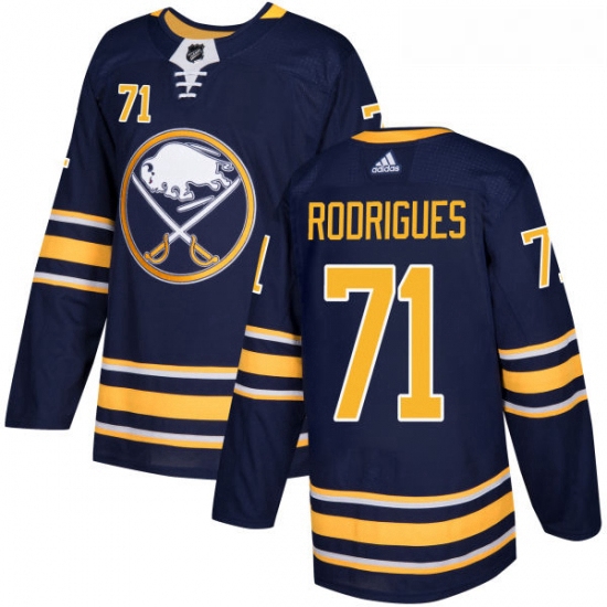 Youth Adidas Buffalo Sabres 71 Evan Rodrigues Authentic Navy Blue Home NHL Jersey