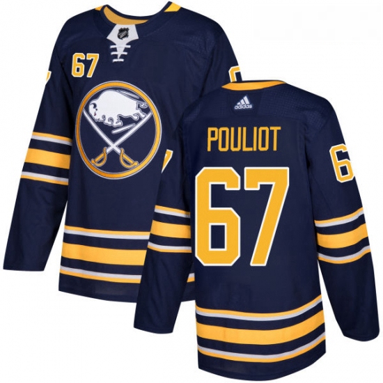 Youth Adidas Buffalo Sabres 67 Benoit Pouliot Authentic Navy Blu