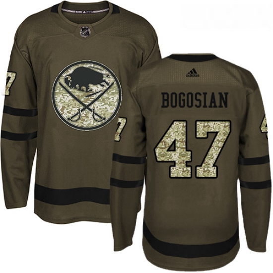 Youth Adidas Buffalo Sabres 47 Zach Bogosian Premier Green Salute to Service NHL Jersey