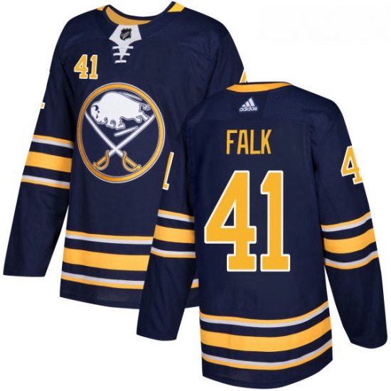 Youth Adidas Buffalo Sabres 41 Justin Falk Authentic Navy Blue Home NHL Jersey