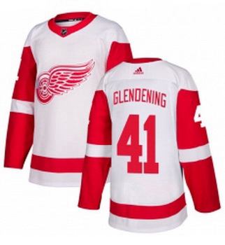 Womens Adidas Detroit Red Wings 41 Luke Glendening Authentic White Away NHL Jersey