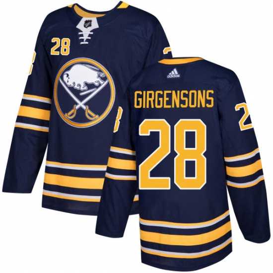 Youth Adidas Buffalo Sabres 28 Zemgus Girgensons Authentic Navy Blue Home NHL Jersey