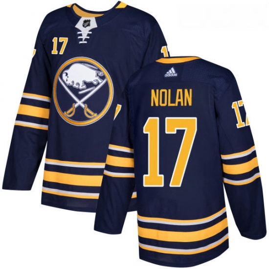 Youth Adidas Buffalo Sabres 17 Jordan Nolan Authentic Navy Blue Home NHL Jersey