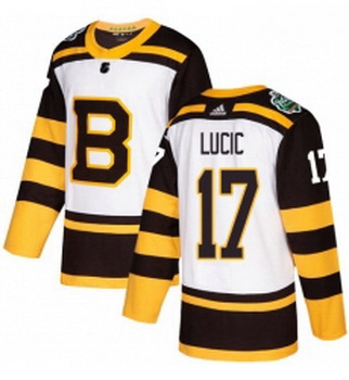 Youth Adidas Boston Bruins 17 Milan Lucic Authentic White 2019 Winter Classic NHL Jersey