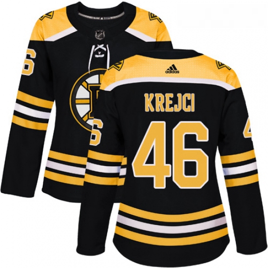 Womens Adidas Boston Bruins 46 David Krejci Premier Black Home NHL Jersey