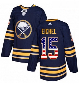 Youth Adidas Buffalo Sabres 15 Jack Eichel Authentic Navy Blue USA Flag Fashion NHL Jersey