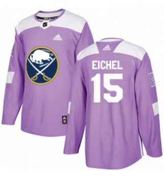 Youth Adidas Buffalo Sabres 15 Jack Eichel Authentic Purple Fights Cancer Practice NHL Jersey