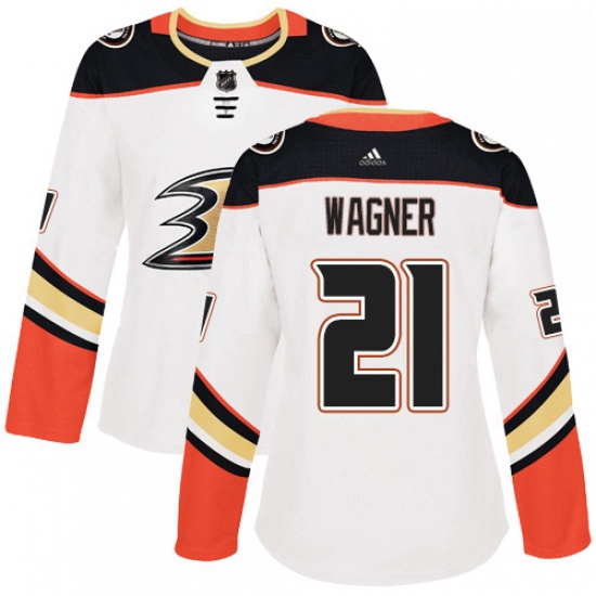 Womens Adidas Anaheim Ducks 21 Chris Wagner Authentic White Away NHL Jersey