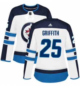 Womens Adidas Winnipeg Jets 25 Seth Griffith Authentic White Away NHL Jersey