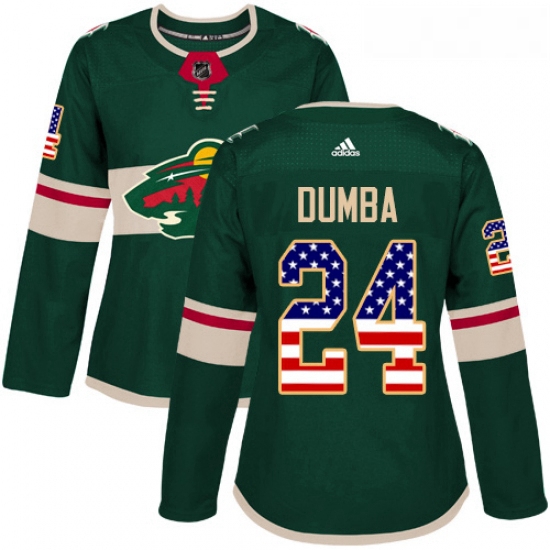 Womens Adidas Minnesota Wild 24 Matt Dumba Authentic Green USA F