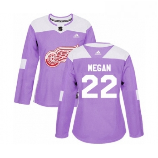 Womens Adidas Detroit Red Wings 22 Wade Megan Authentic Purple Fights Cancer Practice NHL Jersey