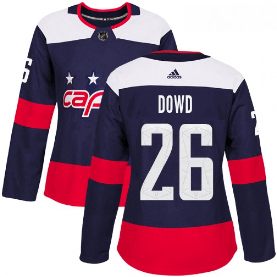 Womens Adidas Washington Capitals 26 Nic Dowd Authentic Navy Blue 2018 Stadium Series NHL Jersey