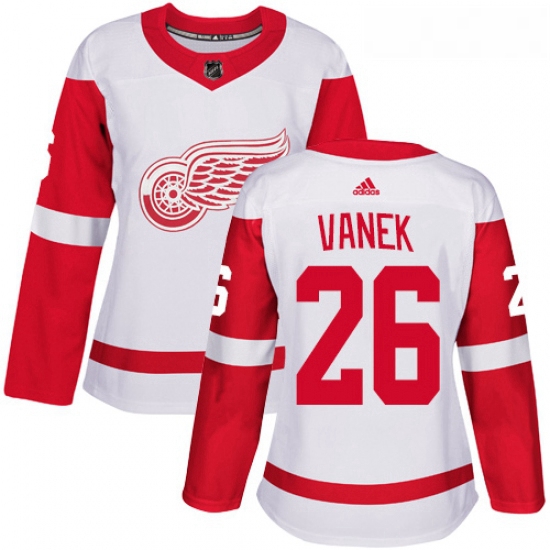 Womens Adidas Detroit Red Wings 26 Thomas Vanek Authentic White 