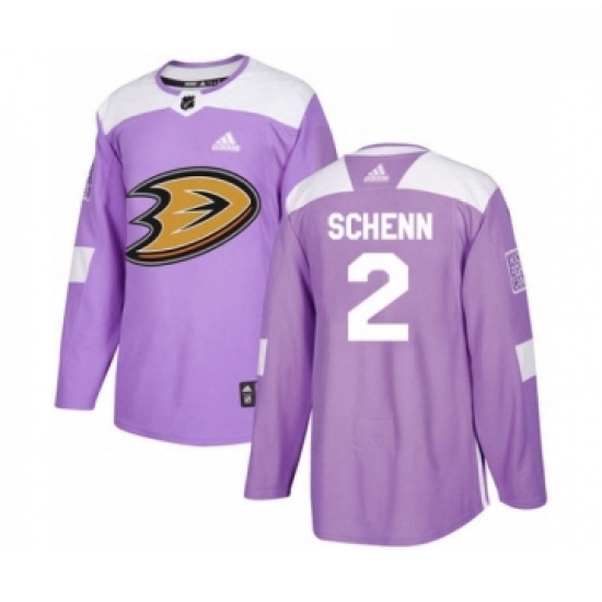 Youth Adidas Anaheim Ducks 2 Luke Schenn Authentic Purple Fights