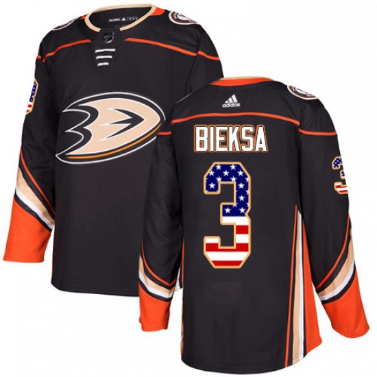 Youth Adidas Anaheim Ducks 3 Kevin Bieksa Authentic Black USA Flag Fashion NHL Jersey