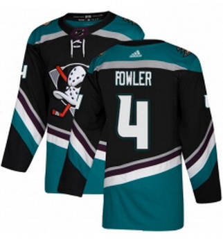 Youth Adidas Anaheim Ducks 4 Cam Fowler Authentic Black Teal Third NHL Jersey