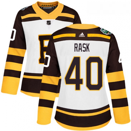 Womens Adidas Boston Bruins 40 Tuukka Rask Authentic White 2019 Winter Classic NHL Jersey