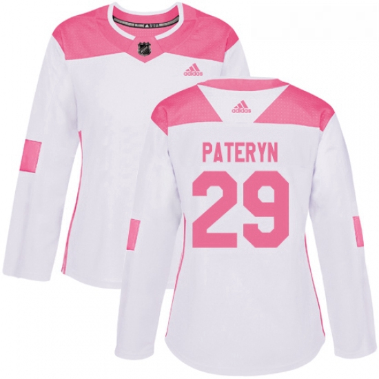 Womens Adidas Minnesota Wild 29 Greg Pateryn Authentic White Pink Fashion NHL Jersey