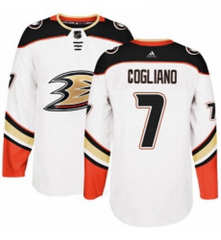 Youth Adidas Anaheim Ducks 7 Andrew Cogliano Authentic White Away NHL Jersey