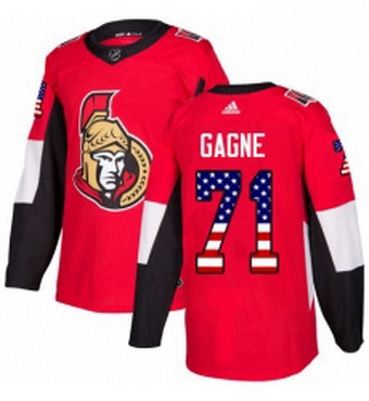 Mens Adidas Ottawa Senators 71 Gabriel Gagne Authentic Red USA Flag Fashion NHL Jersey