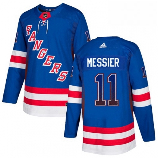 Mens Adidas New York Rangers 11 Mark Messier Authentic Royal Blue Drift Fashion NHL Jersey