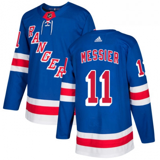 Mens Adidas New York Rangers 11 Mark Messier Authentic Royal Blue Home NHL Jersey