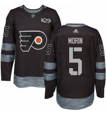 Mens Adidas Philadelphia Flyers 5 Samuel Morin Premier Black 1917 2017 100th Anniversary NHL Jersey