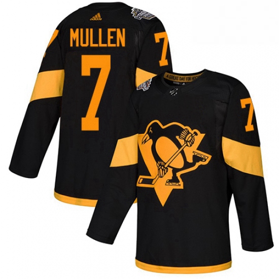 Mens Adidas Pittsburgh Penguins 7 Joe Mullen Black Authentic 201