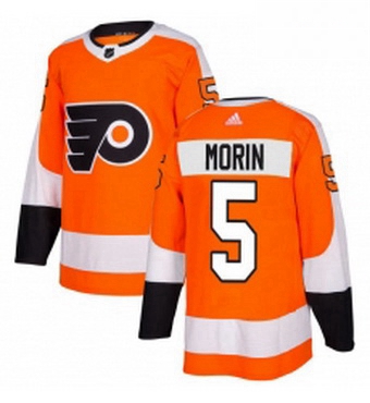 Mens Adidas Philadelphia Flyers 5 Samuel Morin Premier Orange Home NHL Jersey