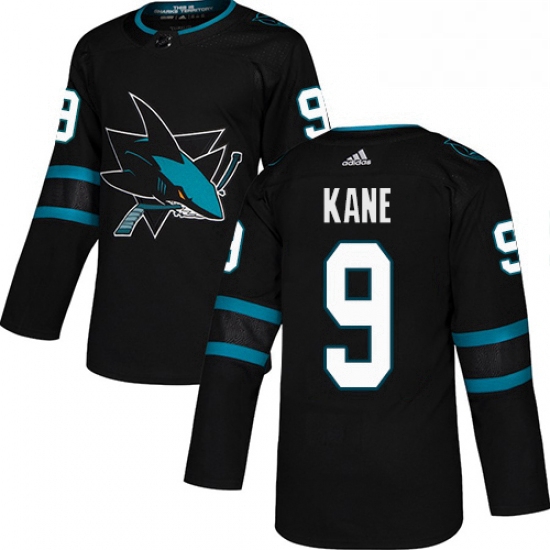Mens Adidas San Jose Sharks 9 Evander Kane Premier Black Alternate NHL Jersey