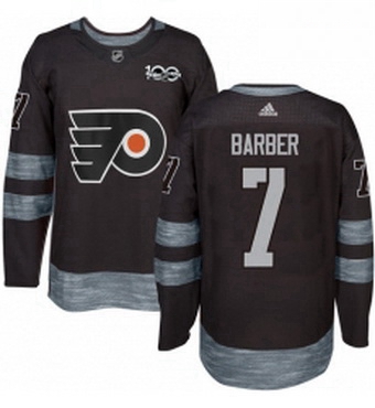 Mens Adidas Philadelphia Flyers 7 Bill Barber Authentic Black 1917 2017 100th Anniversary NHL Jersey