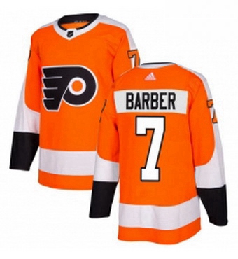 Mens Adidas Philadelphia Flyers 7 Bill Barber Authentic Orange Home NHL Jersey