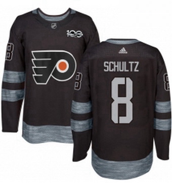 Mens Adidas Philadelphia Flyers 8 Dave Schultz Authentic Black 1917 2017 100th Anniversary NHL Jerse