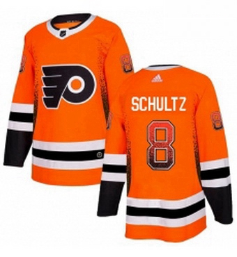 Mens Adidas Philadelphia Flyers 8 Dave Schultz Authentic Orange Drift Fashion NHL Jersey