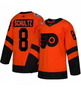 Mens Adidas Philadelphia Flyers 8 Dave Schultz Orange Authentic 2019 Stadium Series Stitched NHL Jer