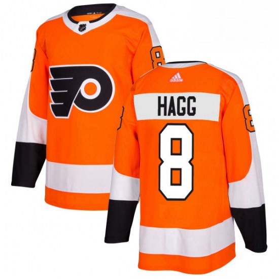 Mens Adidas Philadelphia Flyers 8 Robert Hagg Authentic Orange Home NHL Jersey