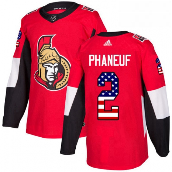 Mens Adidas Ottawa Senators 2 Dion Phaneuf Authentic Red USA Flag Fashion NHL Jersey